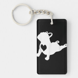 Llavero Bulldog Yoga Pose Love Heart Workout Gift