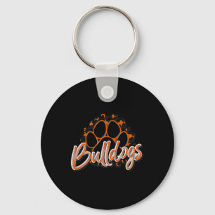 Llavero Bulldoges Naranja Black Cheetah School Deportista 