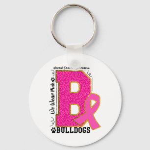 Llavero Bulldogs Rosados Conciencia del Cáncer de Mama Bul