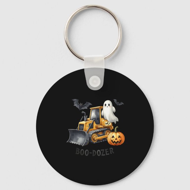Llavero Bulldozer Halloween Boo Dozer Construcción Camión  (Anverso)