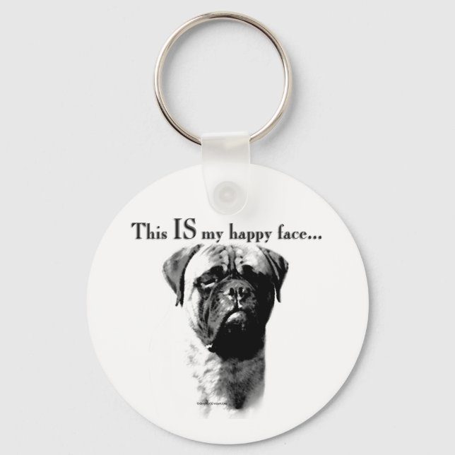 Llavero Bullmastiff Happy Face Keychain (Anverso)