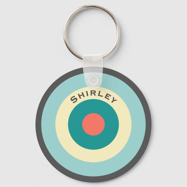 Llavero Bullseye de combinación gris de Shirley Taylor (Anverso)