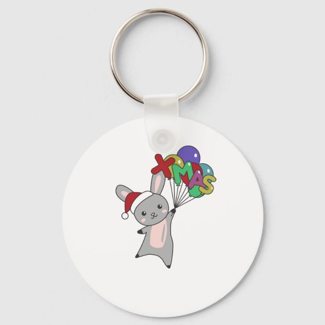 Llavero Bunny Merry Christmas Winter Animals Rabbit (Anverso)