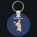 Llavero Bunny Merry Christmas Winter Animals Rabbits Keych<br><div class="desc">El conejo para Navidades con luces de hadas. Animales divertidos con regalos y nieve para las vacaciones. También es gracioso para los Navidades en julio. Hasen son animales dulces y perfectos para los Navidades.</div>