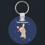 Llavero Bunny Merry Christmas Winter Animals Rabbits Keych<br><div class="desc">El conejo para Navidades con luces de hadas. Animales divertidos con regalos y nieve para las vacaciones. También es gracioso para los Navidades en julio. Hasen son animales dulces y perfectos para los Navidades.</div>