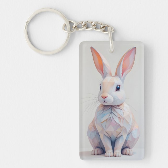 Llavero Bunny Pastel de bajo contenido de poly (Frente)