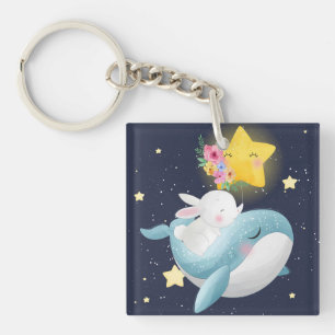 Llavero Bunny Riding A Whale