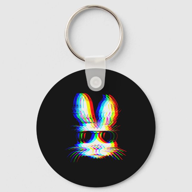 Llavero Bunny Trippy Varwave Easter Techno Rave Edm Music  (Anverso)