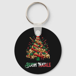 Llavero Buon natale pasta italiana navidad árbol de navida