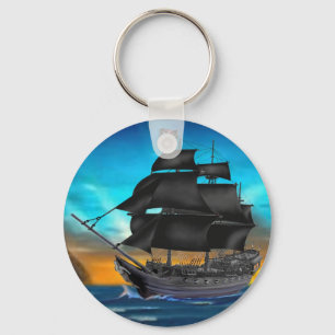 LLAVERO BUQUE PIRATA AL ATARDECER