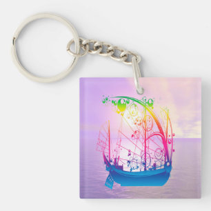 Llavero Buque velero al amanecer