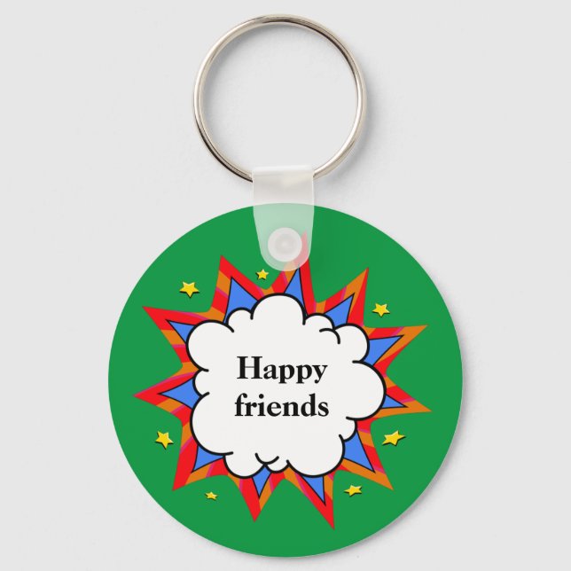 Llavero burbuja colorida del habla (Anverso)