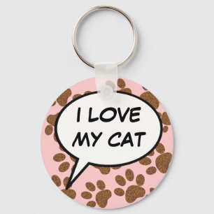 Llavero burbuja del discurso del personalizado del gato