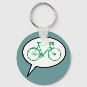 Llavero burbuja del discurso del personalizado en biciclet