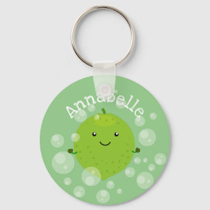 Llavero Burbujas de cal verde suave ilustracion personaliz