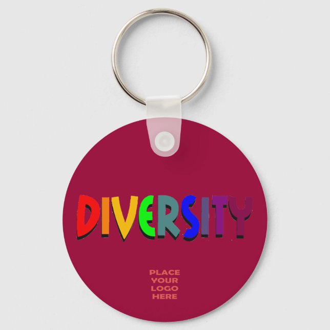 Llavero Burgandy Keychain, Personalizado de la diversidad (Anverso)