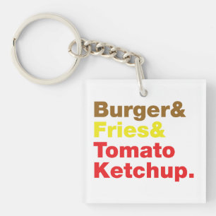 Llavero Burger & Fries & Tomate Ketchup.