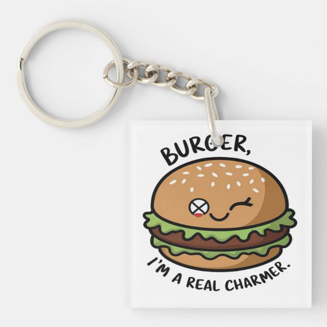 Llavero Burger Soy un verdadero encanto (Frente)
