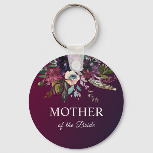 Llavero Burgundy Floral Madre de la Novia