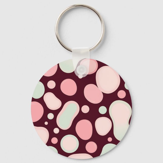 Llavero Burgundy Pink Mint Organic Blob Pattern Abstract (Anverso)