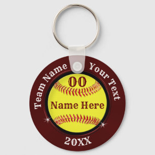 Llavero Burgundy y Black Personalized Sofball Keychain