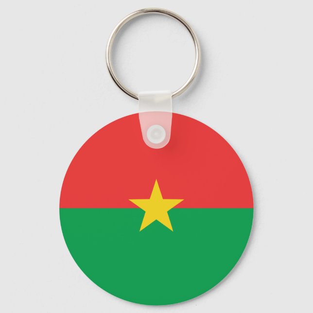 Llavero Burkina Faso Fisheye Flag Keychain (Anverso)