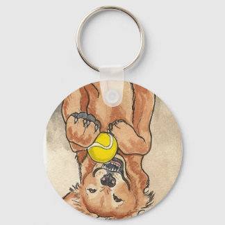 Llavero Burla de tenis divertido arte de perro recuperador