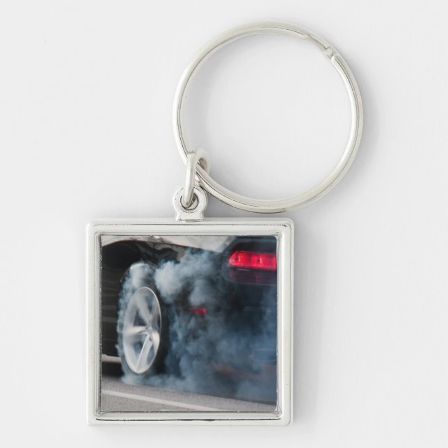 Llavero Burnout de coche negro (Frente)