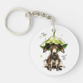 Llavero Burro Divertido con Sombrero de Hoja Día Genial So