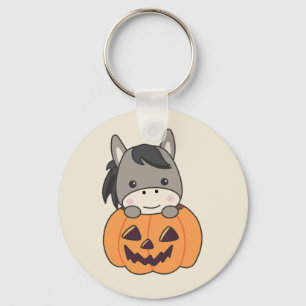 Llavero Burro En Calabaza Dulce Burro Feliz Clave Hallowee