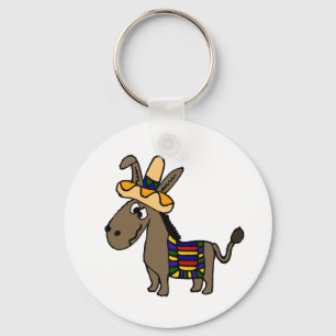 Llavero Burro gracioso con Sombrero y manta