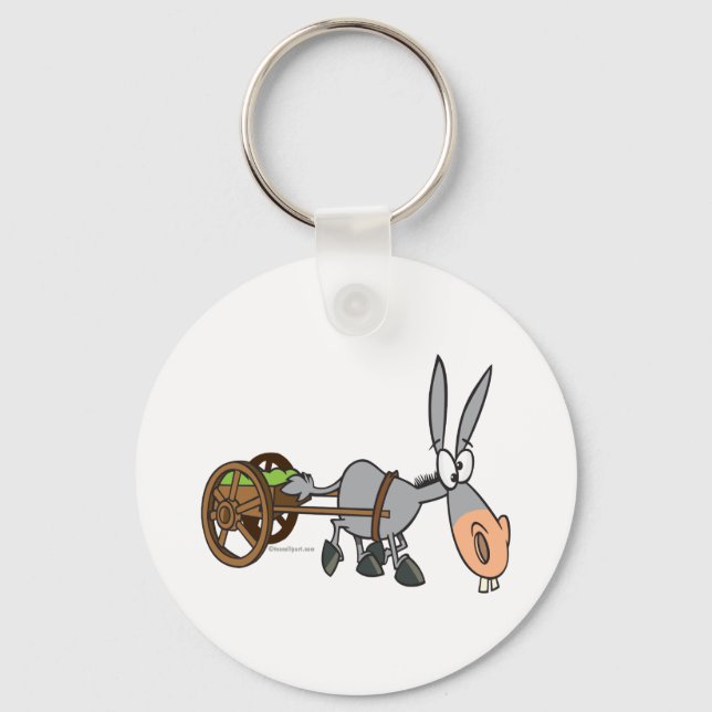 Llavero burro mulo dibujo animado torpe y lento (Anverso)