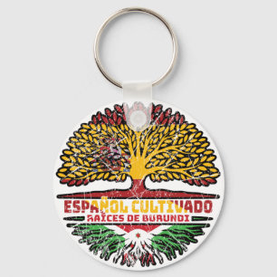 Llavero Burundi Burundés Español España Raíces del árbol B
