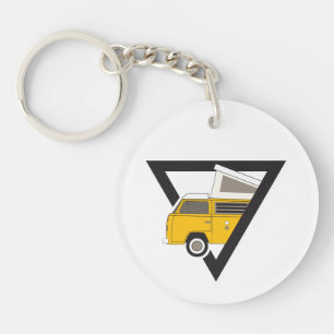 Llavero bus amarillo clásico triangular