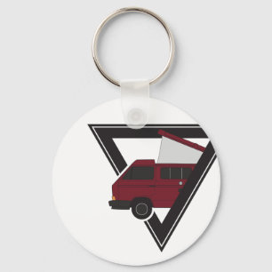 Llavero bus maroon triangular