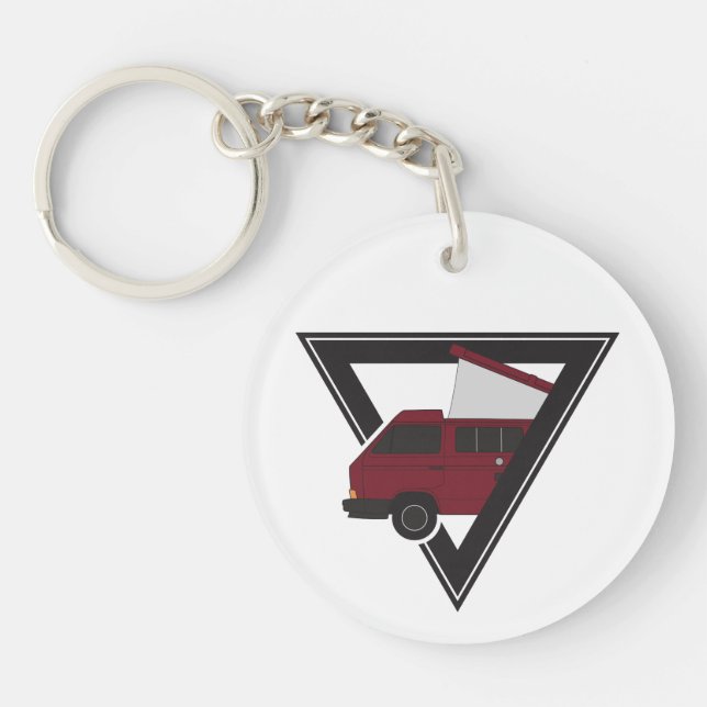 Llavero bus maroon triangular (Frente)