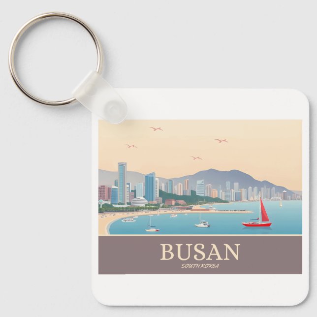 Llavero Busan South Korea Pastel Travel (Anverso)