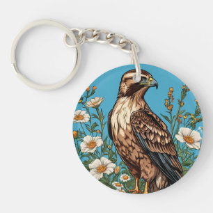 Llavero 🐦 Busardo Salvaje Florido – Armonía Floral de la 