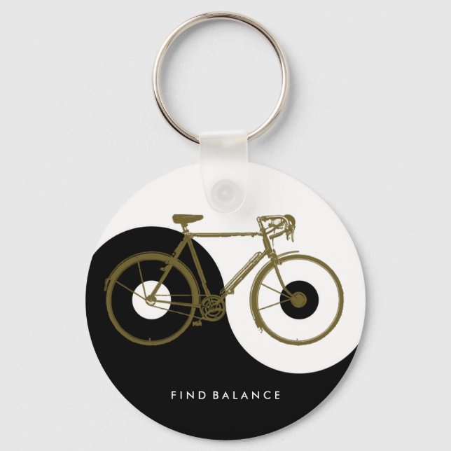 Llavero BUSCAR EQUILIBRIO / bicicleta yin yang (Anverso)
