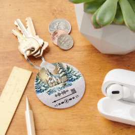 Llavero Buscar vídeo , "Navidades blancos" KeyChain