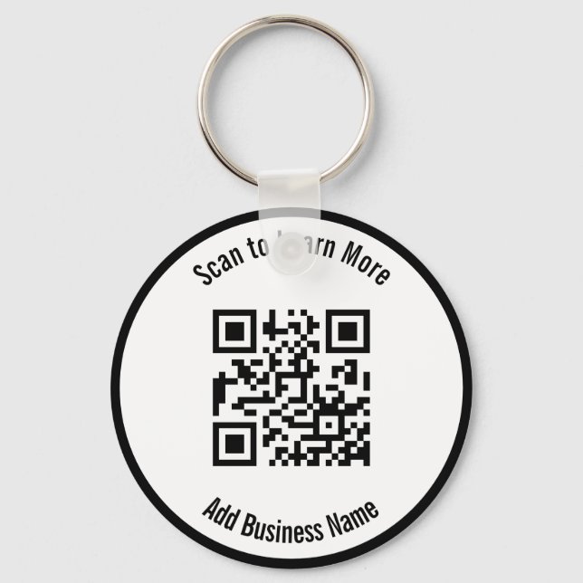 Llavero Business Name Black and White Scan QR Code (Anverso)