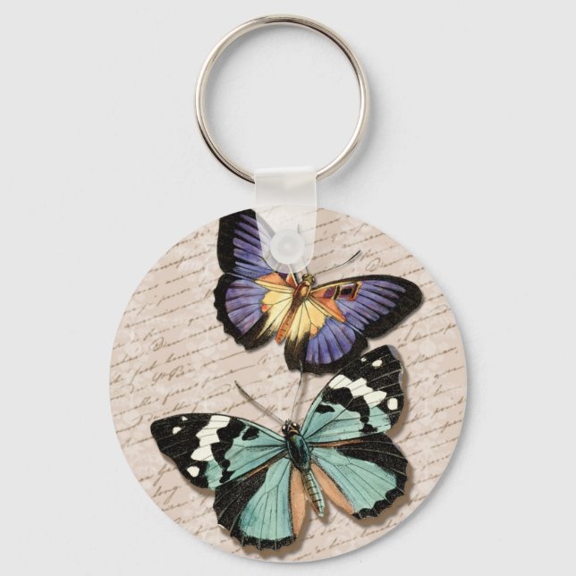 Llavero Butterflies Estilo de vintage Keychain (Anverso)