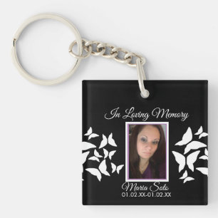 Llavero Butterflies Memorial Funeral Burial Rosa Azul