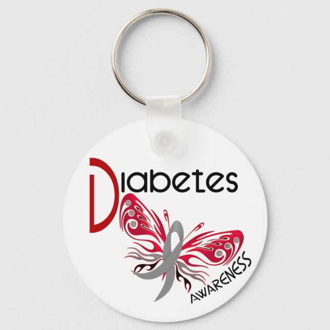 Llavero BUTTERFLY de la diabetes 3 (Anverso)