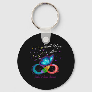 Llavero Butterfly Faith Hope Love Sickle Cell Anemia Aware