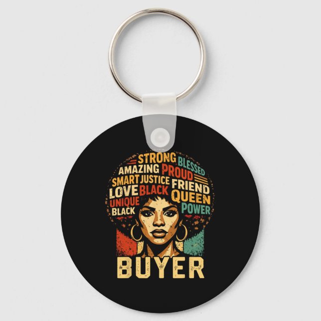 Llavero Buyer Black History Month Powerful Black Pride Art (Anverso)