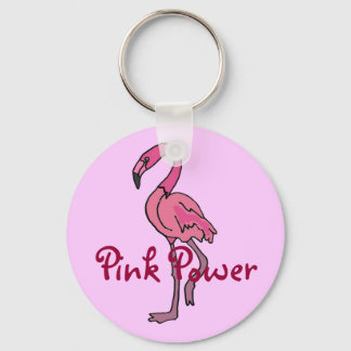 Llavero BZ - Cadena de teclas de flamingo de potencia rosa