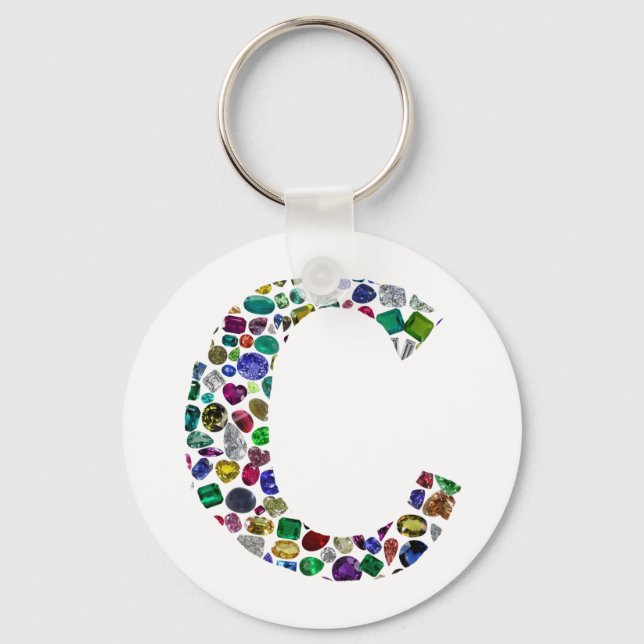 Llavero C Initial Gem Design (Anverso)