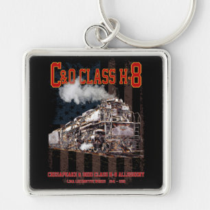Llavero C&O Clase H-8 Locomotora Allegheny - bandera ameri