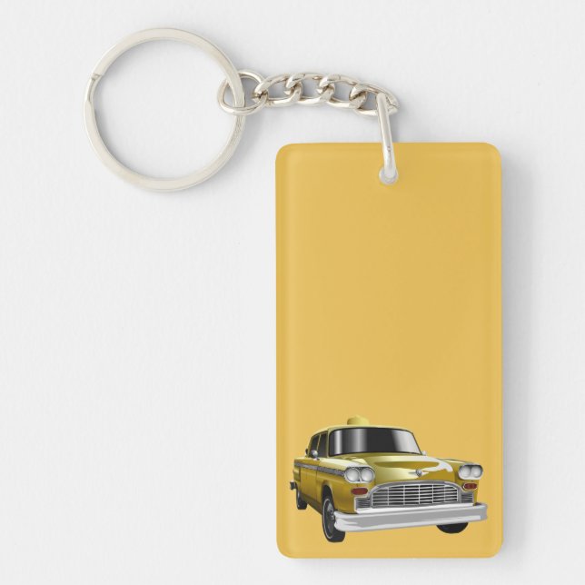 Llavero Cab de cosecha amarilla de Nueva York (Frente)